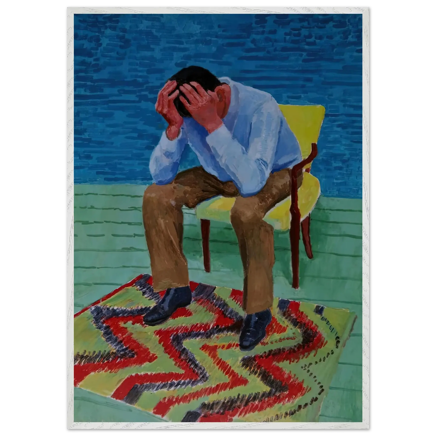 David Hockney - David Hockney Wall art - 45x60 cm / 18x24 Inches - Premium Wooden Framed Poster With Fine Art Paper - Wood frame
