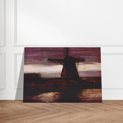 Stammer Mill with Streaked Sky - Piet Mondrian Brushed Aluminum Print - 70x100 cm / 28x40 inches | Piet Mondrian Aluminum Print | Piet Mondrian Prints