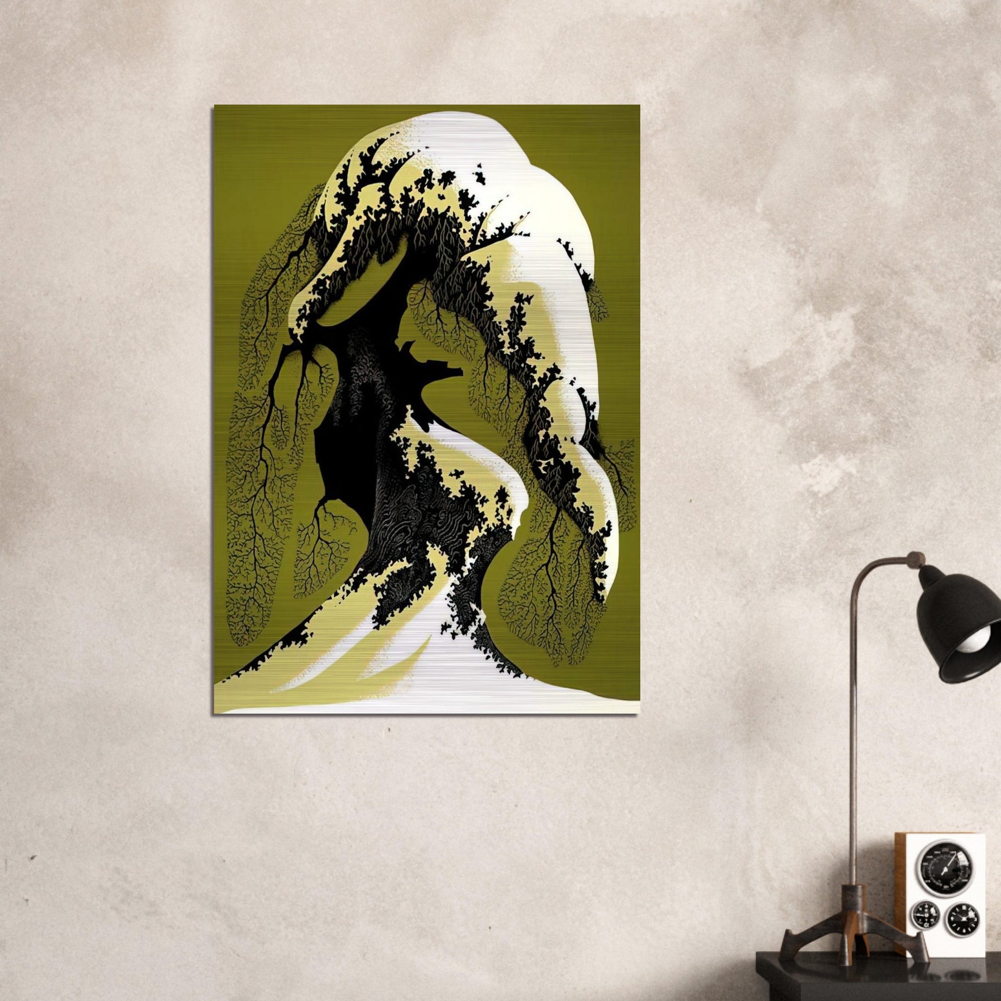 Snow Laden - Eyvind Earle Brushed Aluminum Print - 70x100 cm / 28x40 inches | Eyvind Earle Aluminum Print | Eyvind Earle Prints