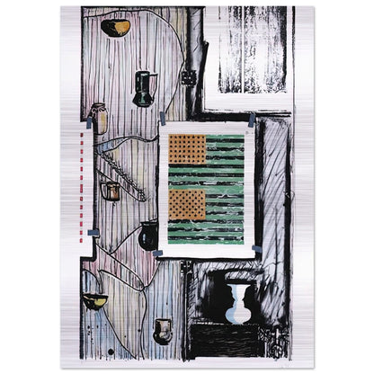 VENTRILOQUIST ULAE 235 - Jasper Johns Brushed Aluminum Print - 70x100 cm / 28x40 inches | Jasper Johns Aluminum Print | Jasper Johns Prints