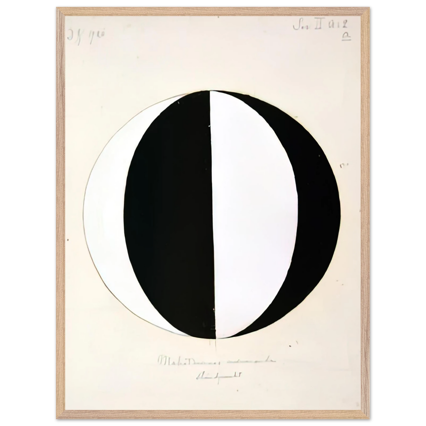 Hilma af Klint - THE MAHATMAS PRESENT STANDING POINT SERIES II NO 2A 1920 Wall art - A3 (29.7 x 42  cm) - Premium Wooden Framed Poster With Fine Art Paper-canvas - Wood frame