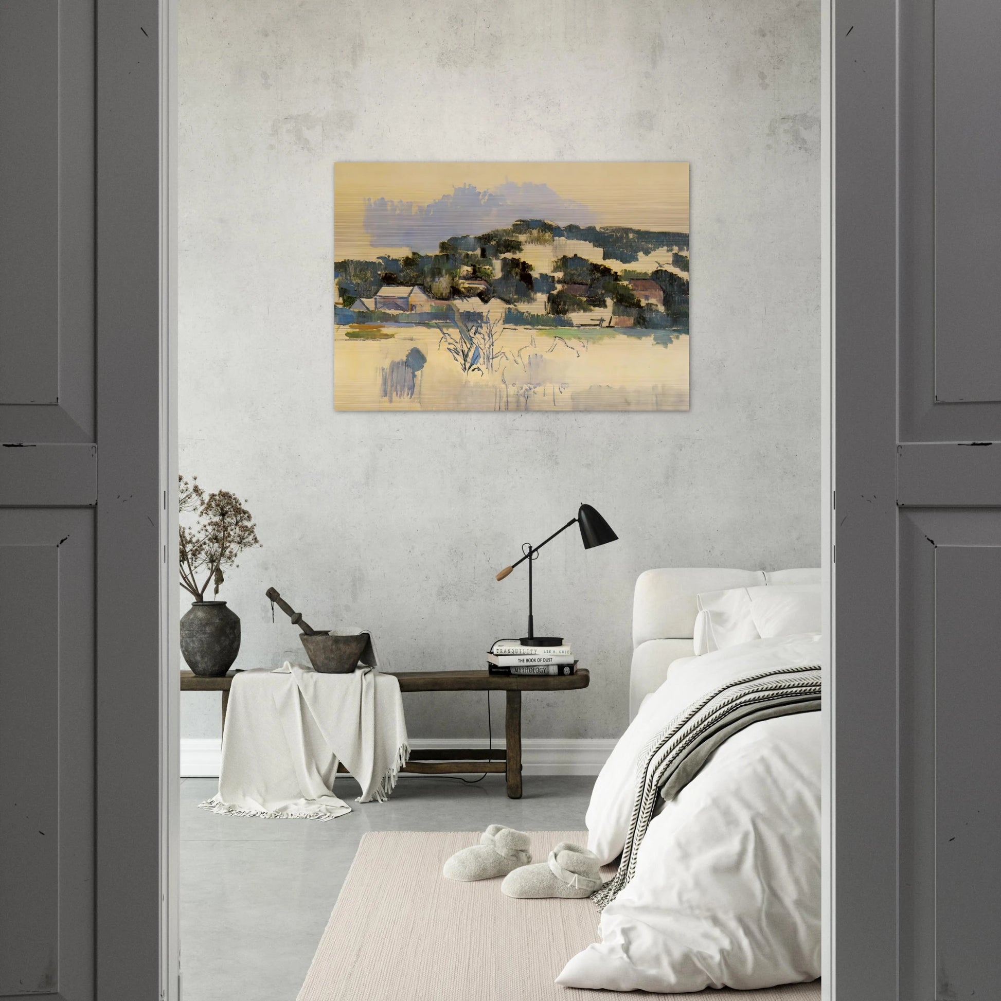 Houses on the Hill - Paul Cézanne Brushed Aluminum Print - 70x100 cm / 28x40 inches | Paul Cézanne Aluminum Print | Paul Cézanne Prints
