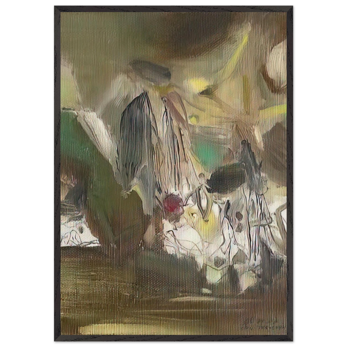 COMPOSITION 1977 - Chu teh Chun 70x100 cm / 28x40 inches Framed Art Print – Black Wooden Frame