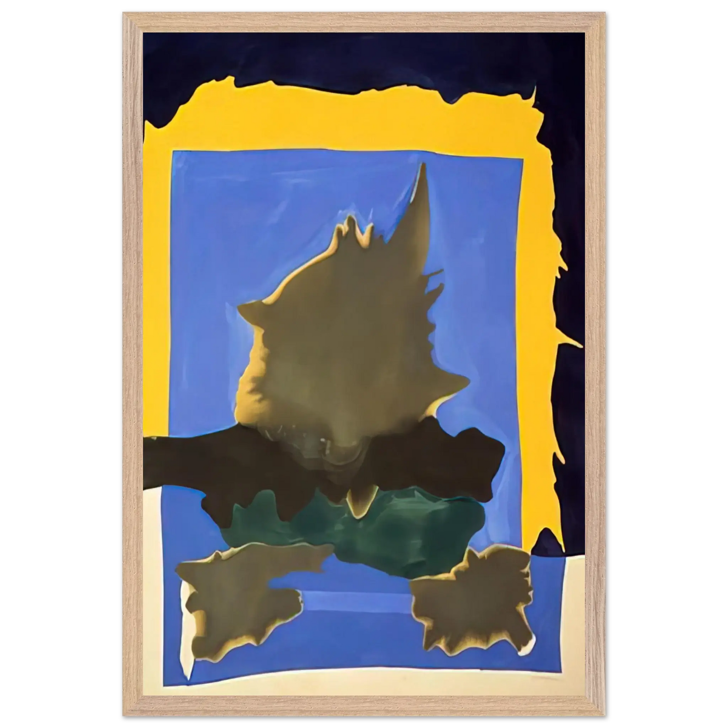 Helen Frankenthaler - Interior Landscape - 1964 Wall art - 70x100 cm / 28x40 Inches - Premium Wooden Framed Poster With Fine Art Paper - Wood frame