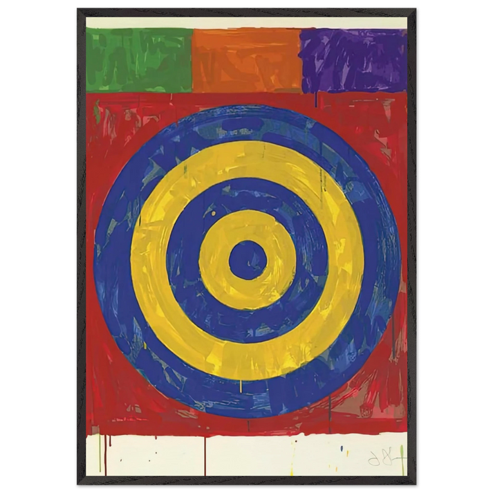 TARGET ULAE 147 1974 - Jasper Johns 70x100 cm / 28x40 inches Framed Art Print – Black Wooden Frame