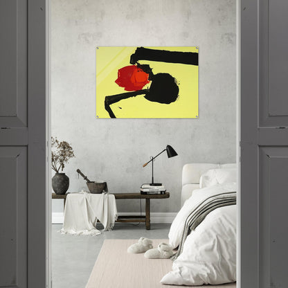 UNTITLED ABSTRACT IN YELLOW BLACK AND RED 1967 - Luis Feito Acrylic Print - 70x100 cm / 28x40″ inches