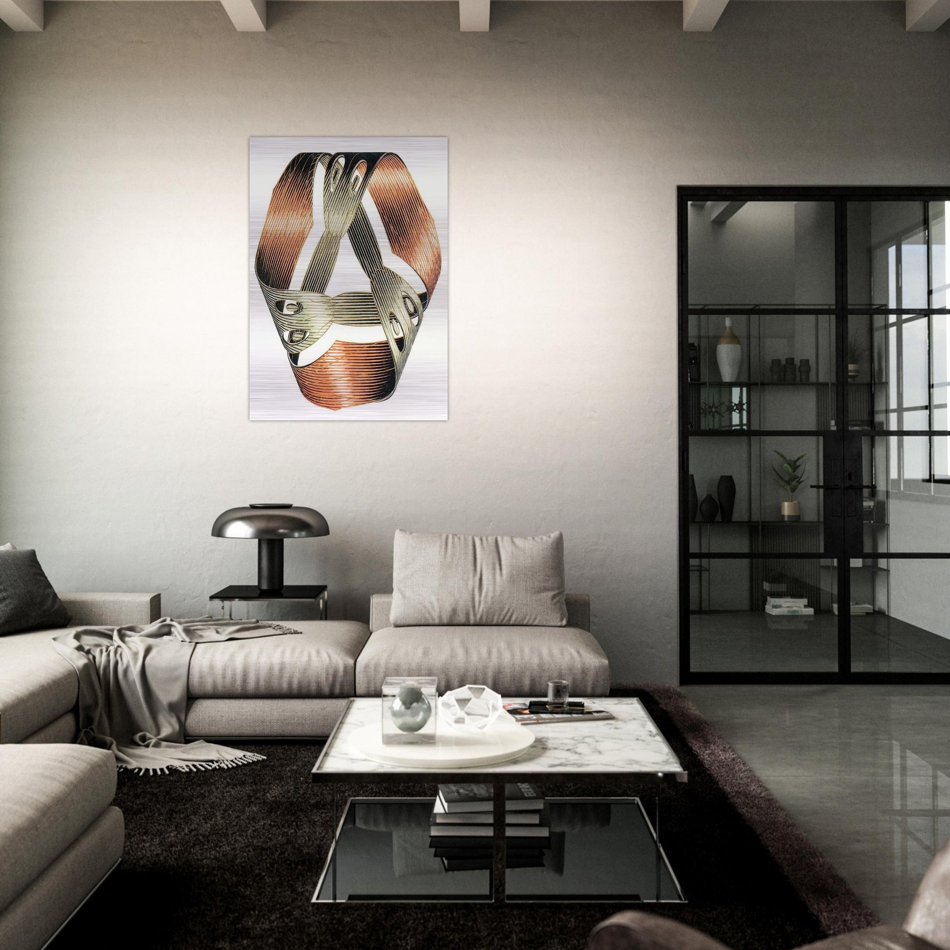 MOEBIUS STRIP I - MC Escher Brushed Aluminum Print - 70x100 cm / 28x40 inches | MC Escher Aluminum Print | MC Escher Prints