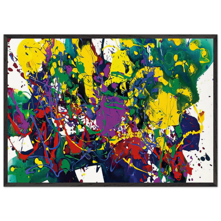 Untitled  SFP94-107 SFF1751  - Sam Francis 70x100 cm / 28x40 inches Framed Art Print – Black Wooden Frame