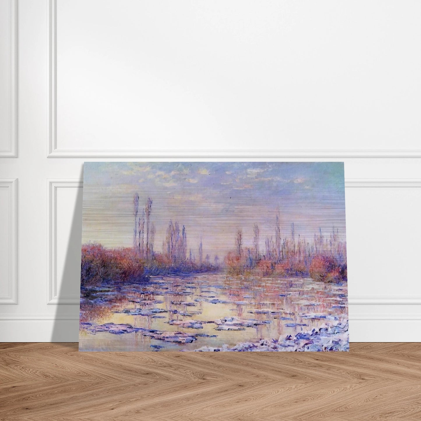 Floating Ice on the Seine - claude monet Brushed Aluminum Print - 70x100 cm / 28x40 inches | claude monet Aluminum Print | claude monet Prints