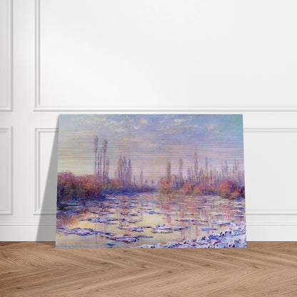 Floating Ice on the Seine - claude monet Brushed Aluminum Print - 70x100 cm / 28x40 inches | claude monet Aluminum Print | claude monet Prints