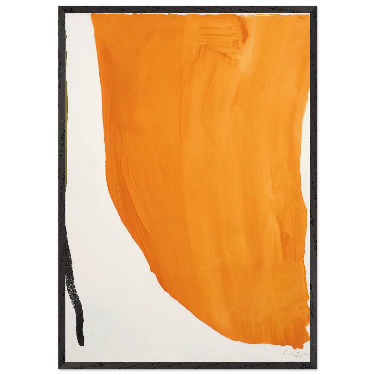 Orange Downpour - 1970 - Helen Frankenthaler 70x100 cm / 28x40 inches Framed Art Print – Black Wooden Frame