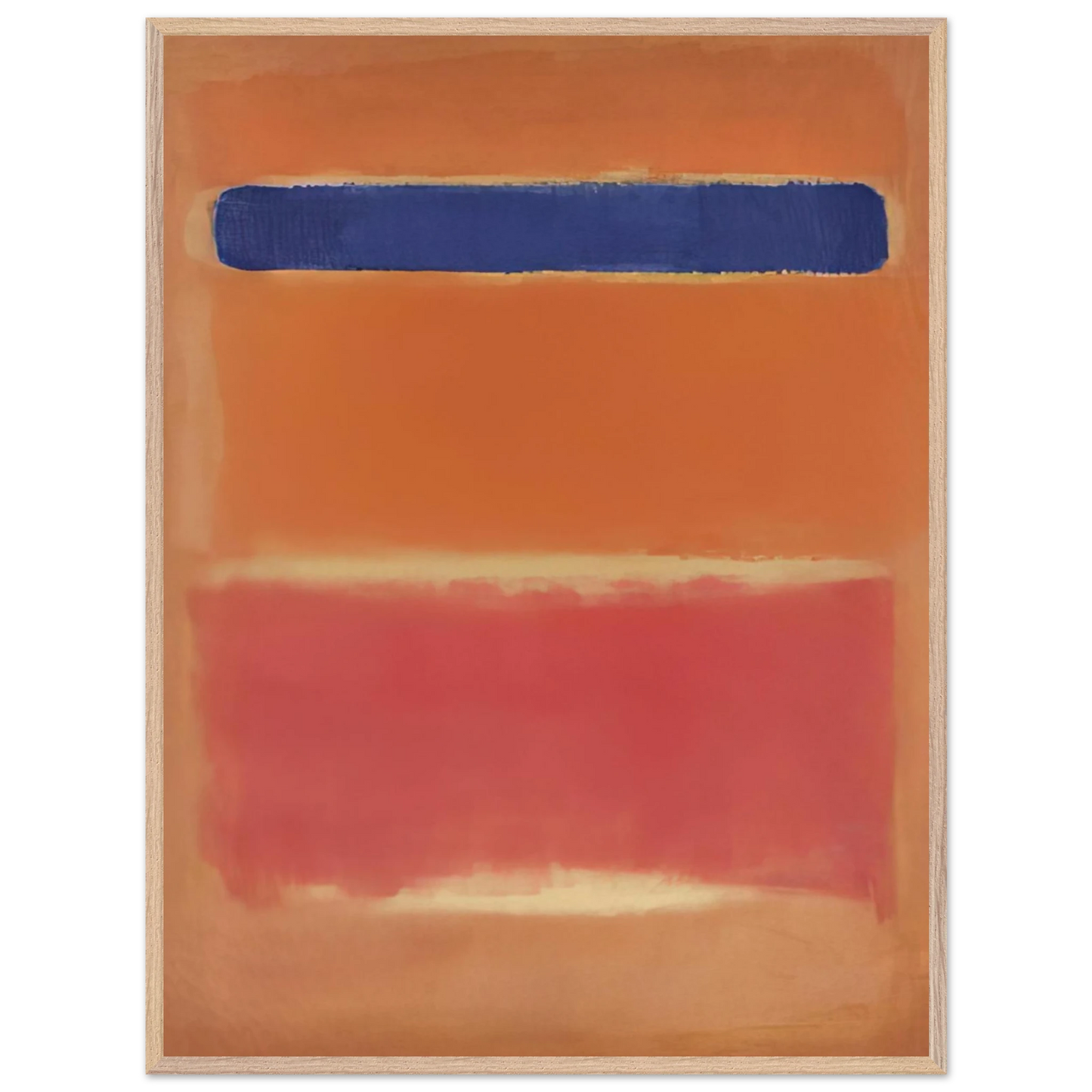 Mark Rothko - Blue Over Red - 1953 Wall Art - 30x40 cm / 12x16 inches - Premium Wooden Framed Poster With Fine Art Paper-canvas - White frame