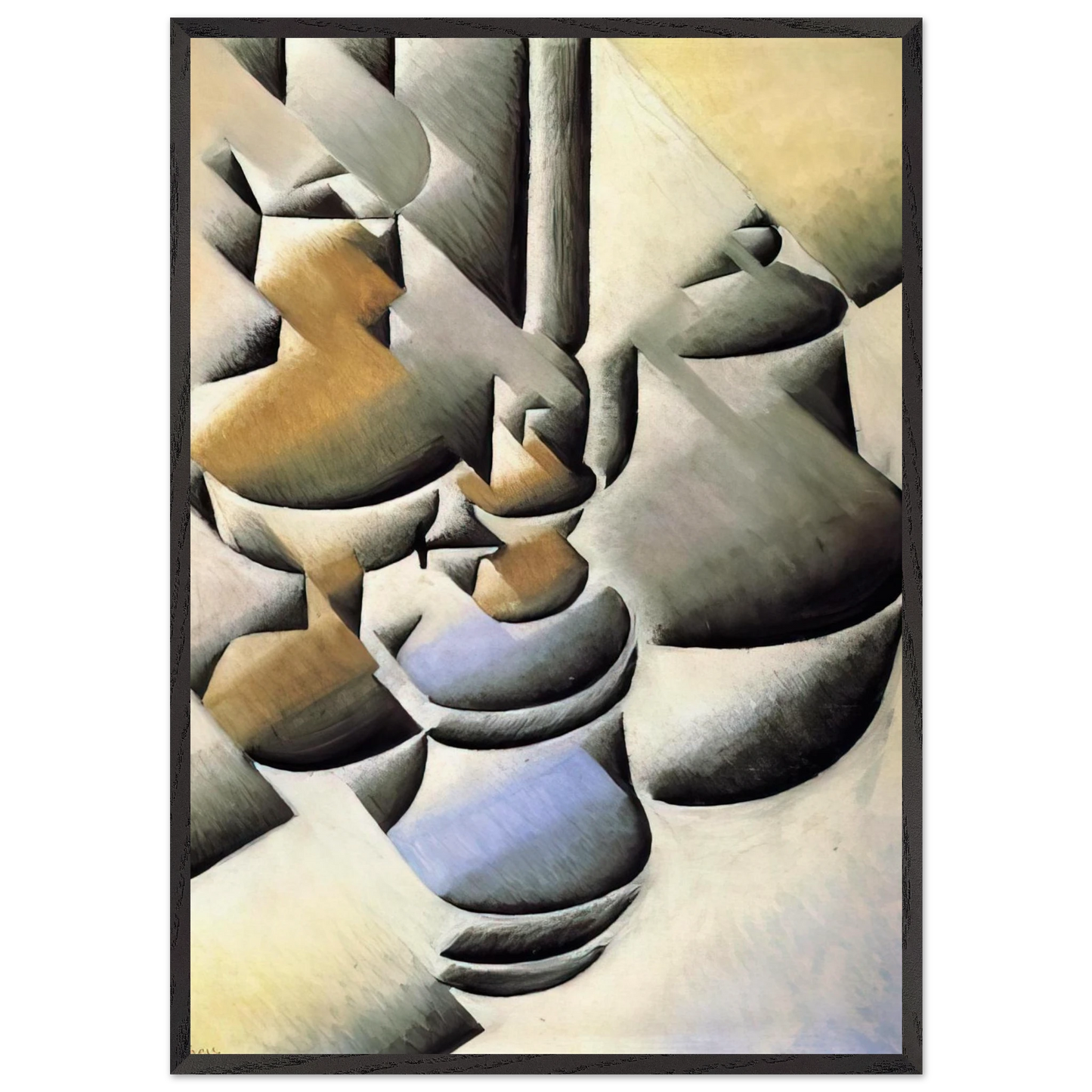 STILL LIFE WITH OIL LAMP 1912 - Juan Gris 70x100 cm / 28x40 inches Framed Art Print – Black Wooden Frame