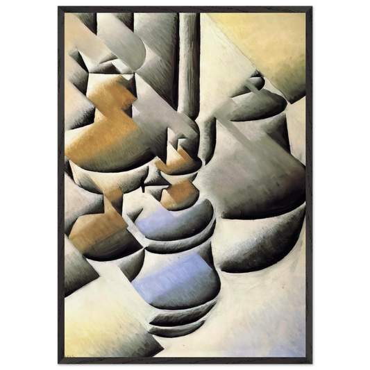 STILL LIFE WITH OIL LAMP 1912 - Juan Gris 70x100 cm / 28x40 inches Framed Art Print – Black Wooden Frame