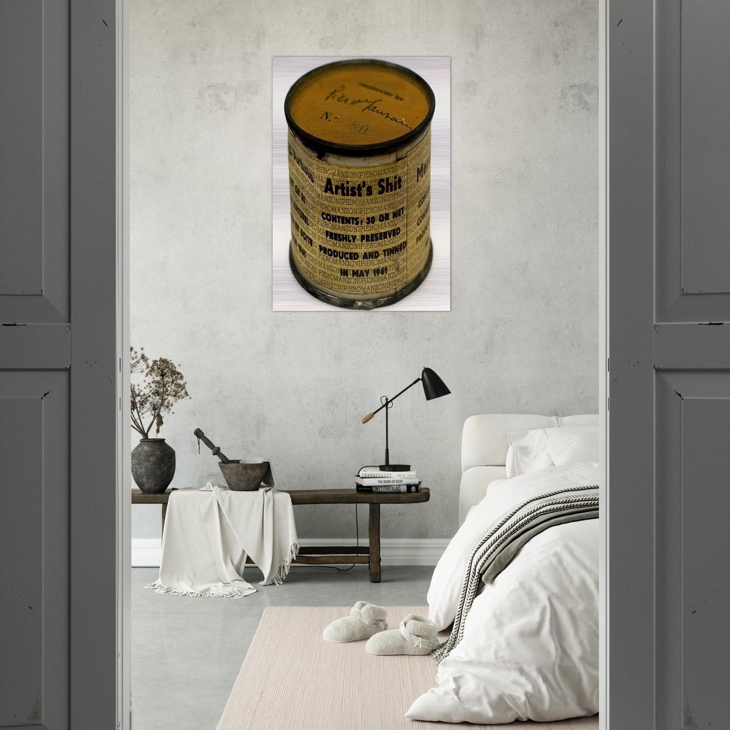 Artist's Shit - Piero Manzoni Brushed Aluminum Print - 70x100 cm / 28x40 inches | Piero Manzoni Aluminum Print | Piero Manzoni Prints