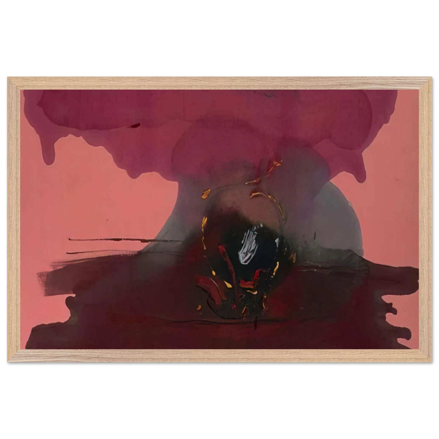 Helen Frankenthaler - Harbinger - 1986 Wall art - 45x60 cm / 18x24 inches - Premium Wooden Framed Poster With Fine Art Paper-canvas - Wood frame