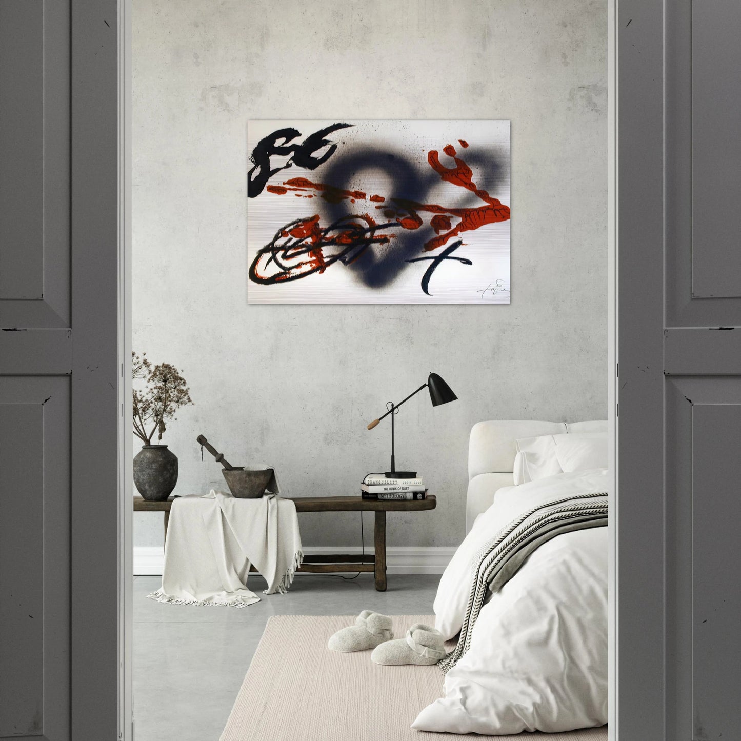 COEUR ET FLECHE 1985 - Antoni Tapies Brushed Aluminum Print - 70x100 cm / 28x40 inches | Antoni Tapies Aluminum Print | Antoni Tapies Prints