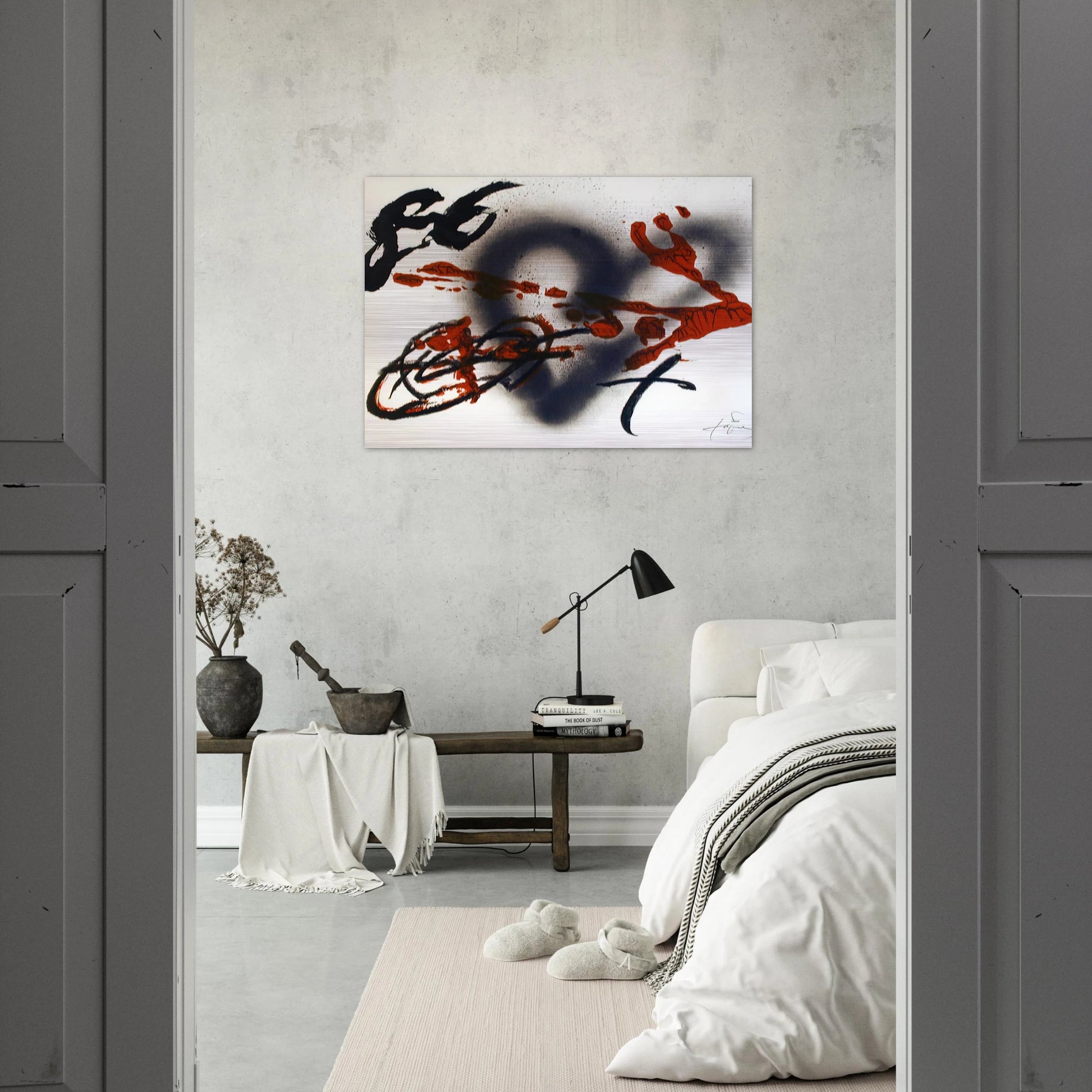 COEUR ET FLECHE 1985 - Antoni Tapies Brushed Aluminum Print - 70x100 cm / 28x40 inches | Antoni Tapies Aluminum Print | Antoni Tapies Prints