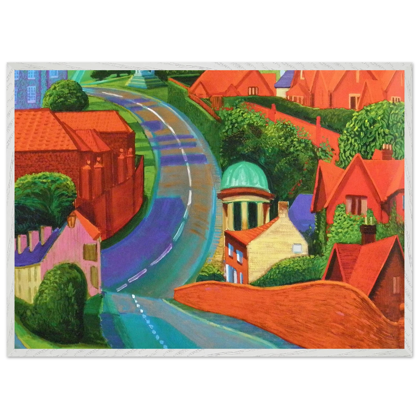 David Hockney - The Road to York Through Sledmere - A1 (59.4 x 84.1  cm) - Premium Wooden Framed Poster With Fine Art Paper-canvas - Wood frame