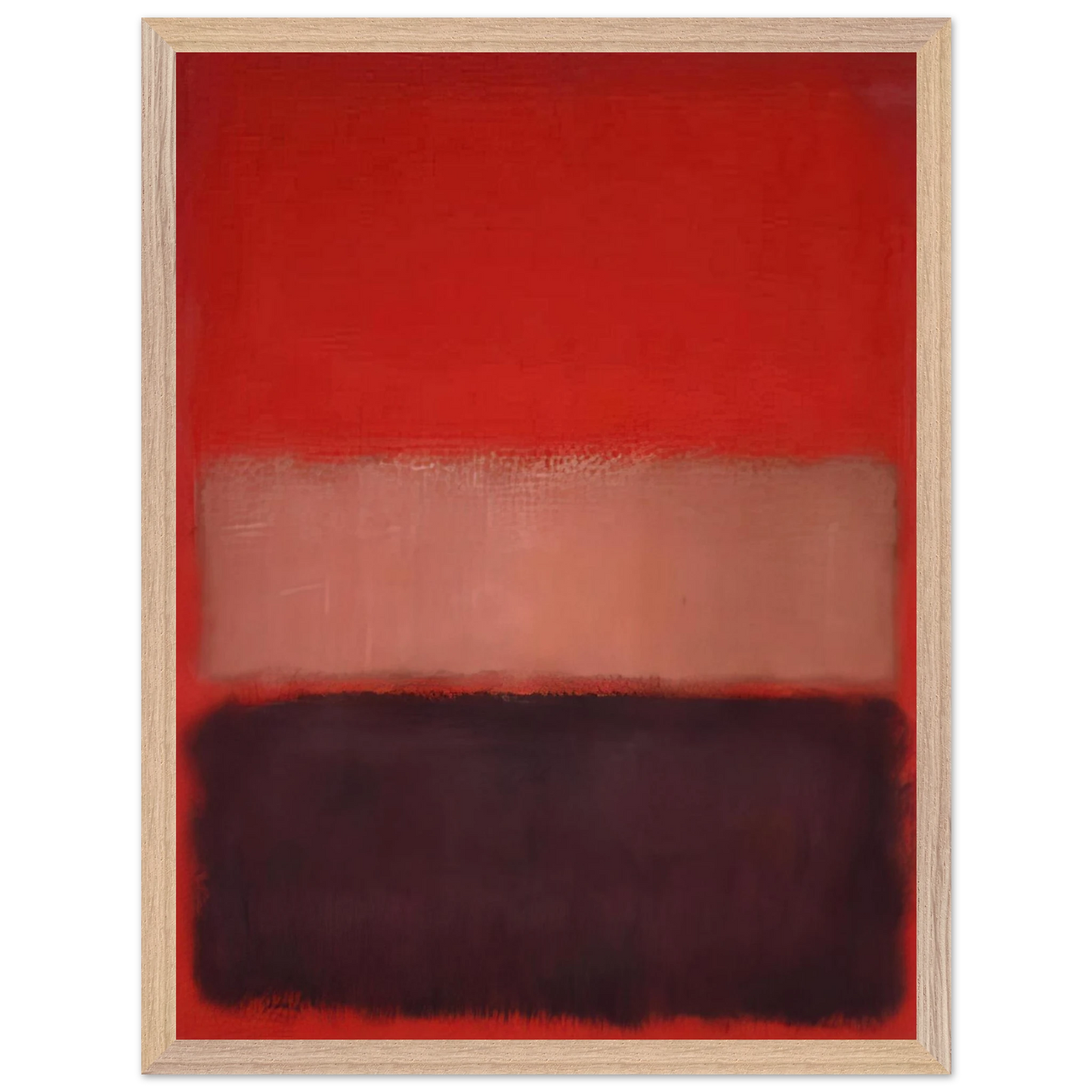 Mark Rothko - No. 46 Black, Ochre, Red Over Red - 1957 Wall Art - 21x29.7 cm / 8x12" - Premium Wooden Framed Poster With Fine Art Paper-canvas - Black frame