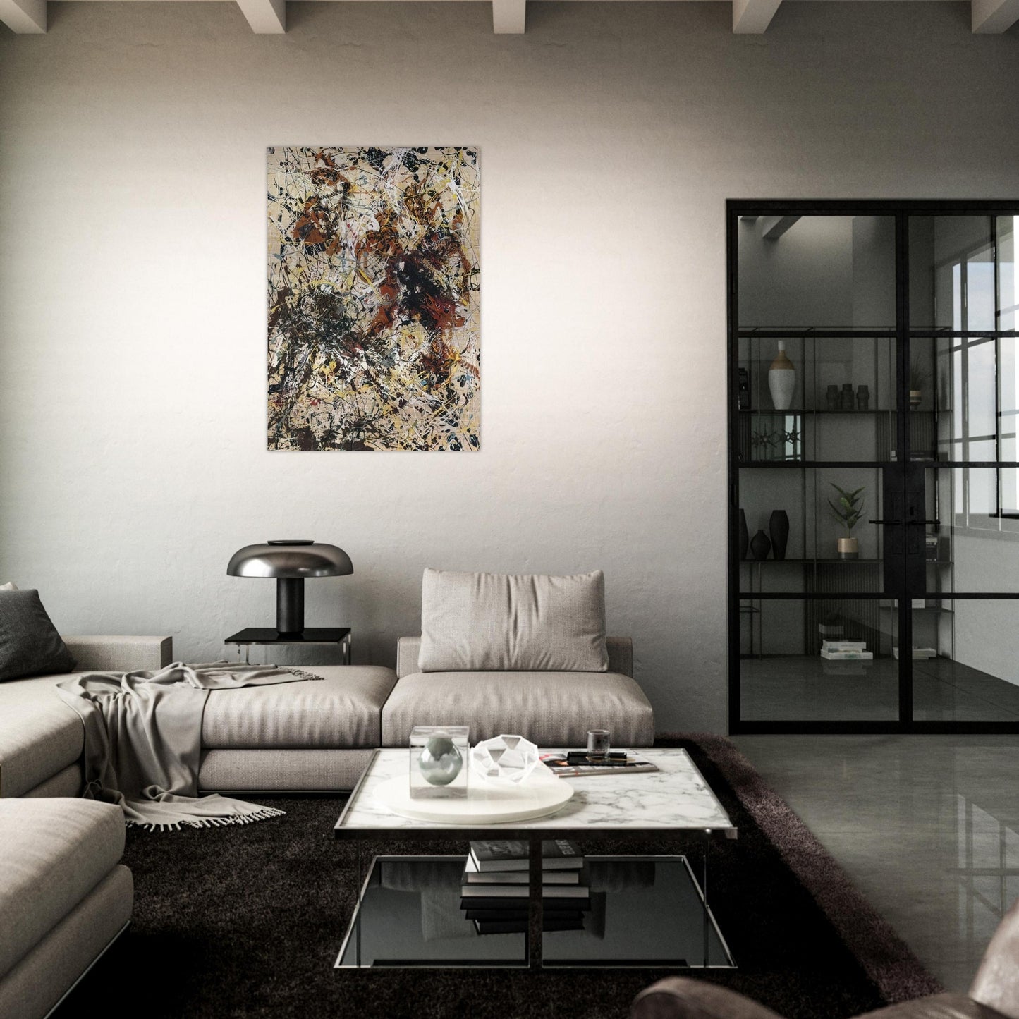 NUMBER 12 1949 - Jackson Pollock Brushed Aluminum Print - 70x100 cm / 28x40 inches | Jackson Pollock Aluminum Print | Jackson Pollock Prints