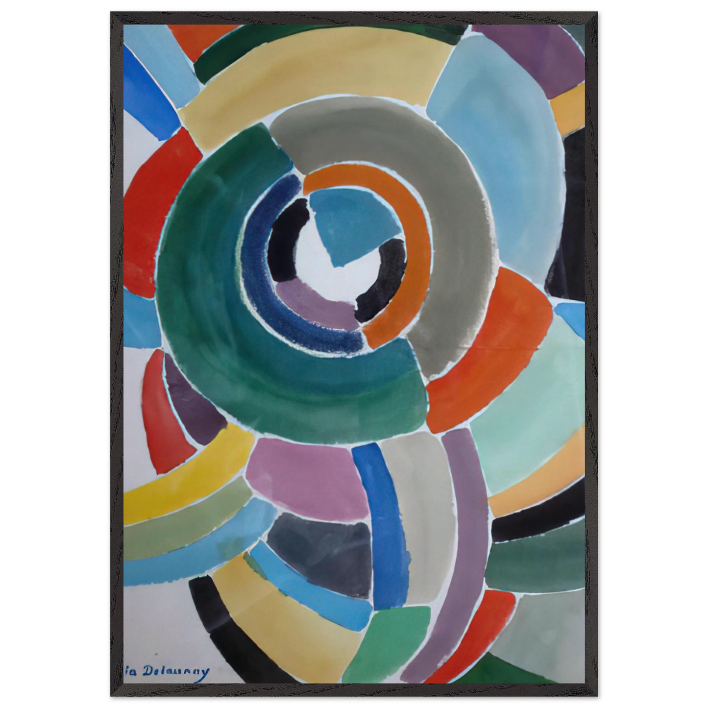 ORFIZME - Sonia Delaunay 70x100 cm / 28x40 inches Framed Art Print – Black Wooden Frame