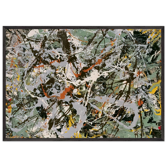 UNTITLED GREEN SILVER 1949 - Jackson Pollock 70x100 cm / 28x40 inches Framed Art Print – Black Wooden Frame