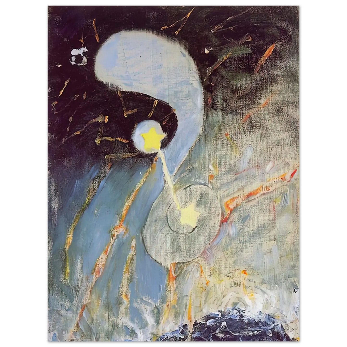 Hilma af Klint - CHAOS NR 2 1906 Wall art - 30x45 cm / 12x18 Inches - Premium Wooden Framed Poster With Fine Art Paper - White frame