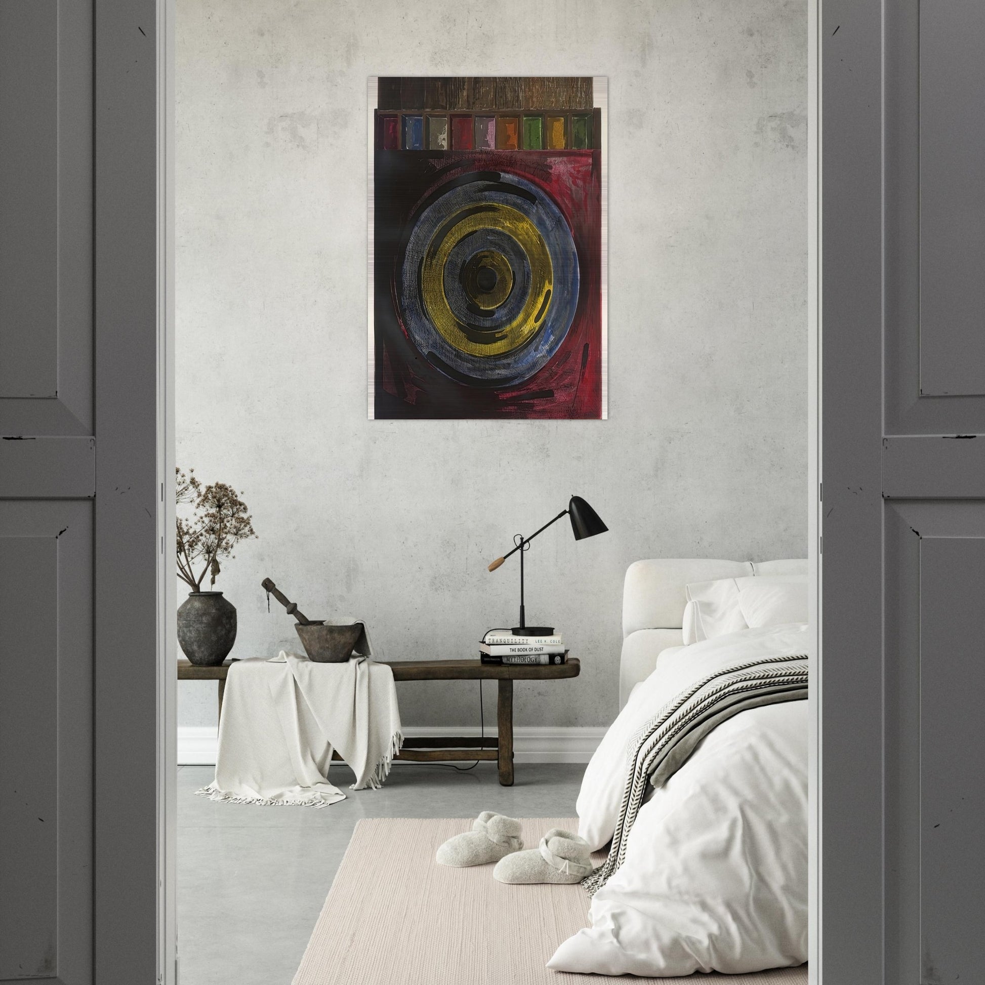 TARGET WITH PLASTER CASTS UNIVERSAL LIMITED ART EDITIONS 208 - Jasper Johns Brushed Aluminum Print - 70x100 cm / 28x40 inches | Jasper Johns Aluminum Print | Jasper Johns Prints