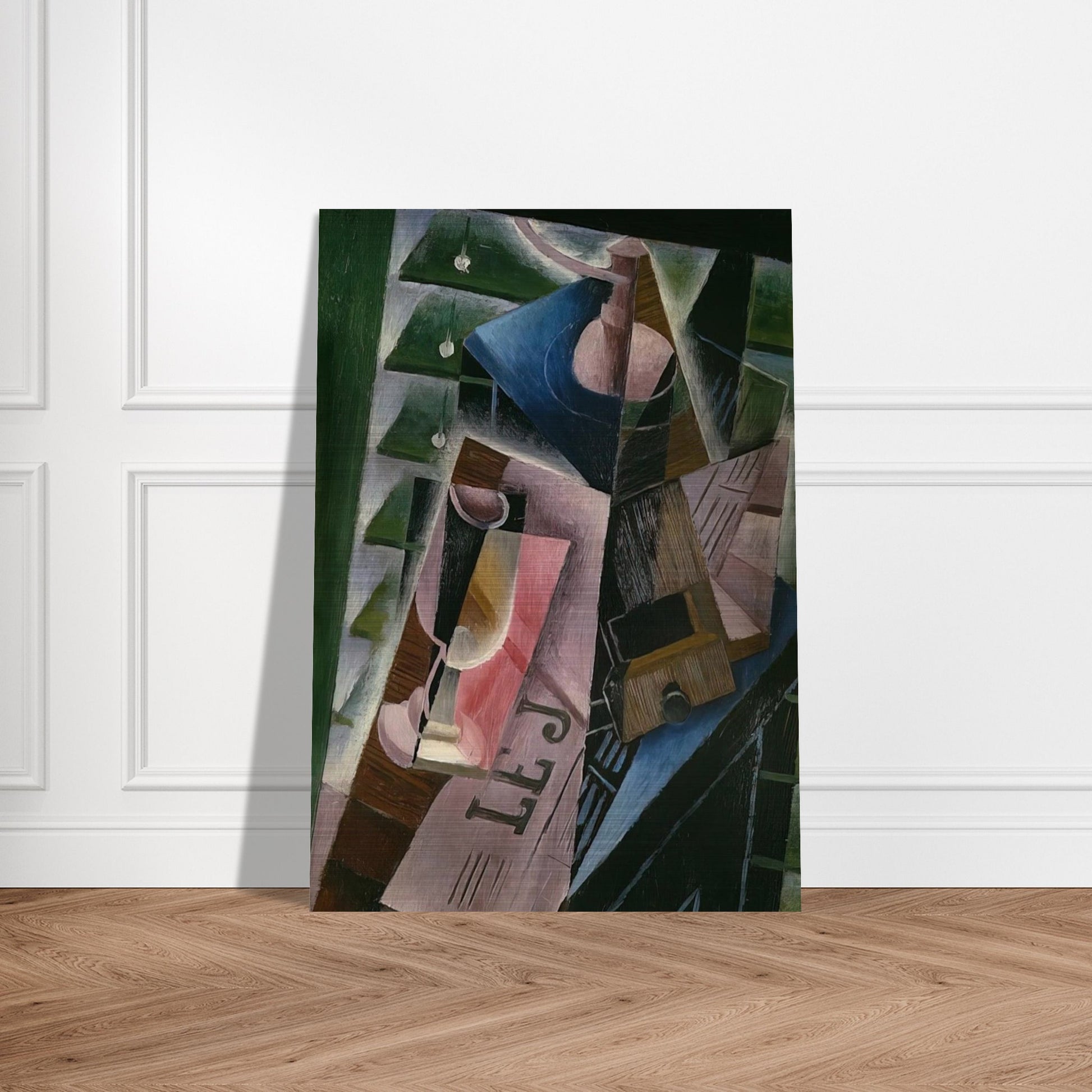 COFFEE GRINDER AND GLASS 1915 - Juan Gris Brushed Aluminum Print - 70x100 cm / 28x40 inches | Juan Gris Aluminum Print | Juan Gris Prints