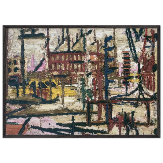 MORNINGTON CRESCENT - Frank Auerbach 70x100 cm / 28x40 inches Framed Art Print – Black Wooden Frame