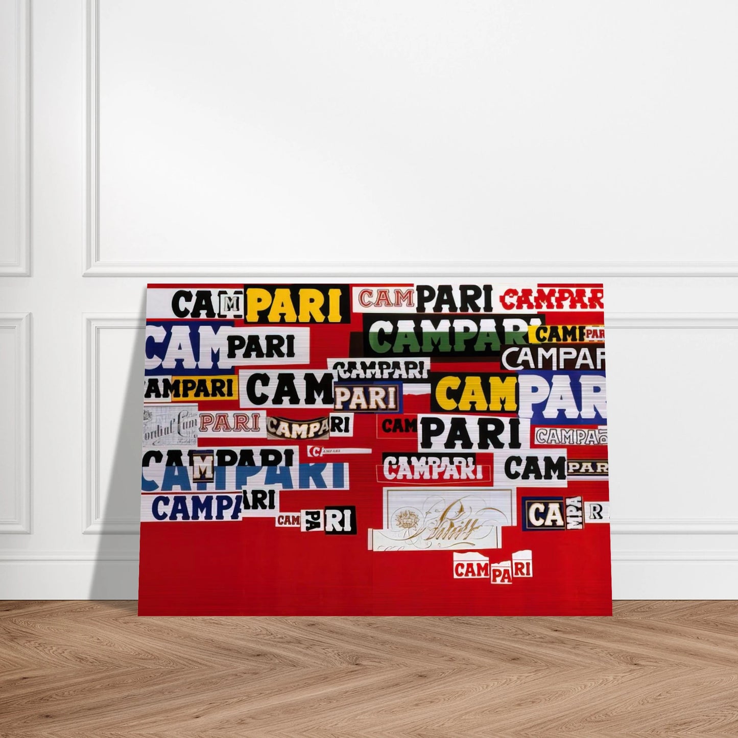 Campari - 1965 - Bruno Munari Brushed Aluminum Print - 70x100 cm / 28x40 inches | Bruno Munari Aluminum Print | Bruno Munari Prints