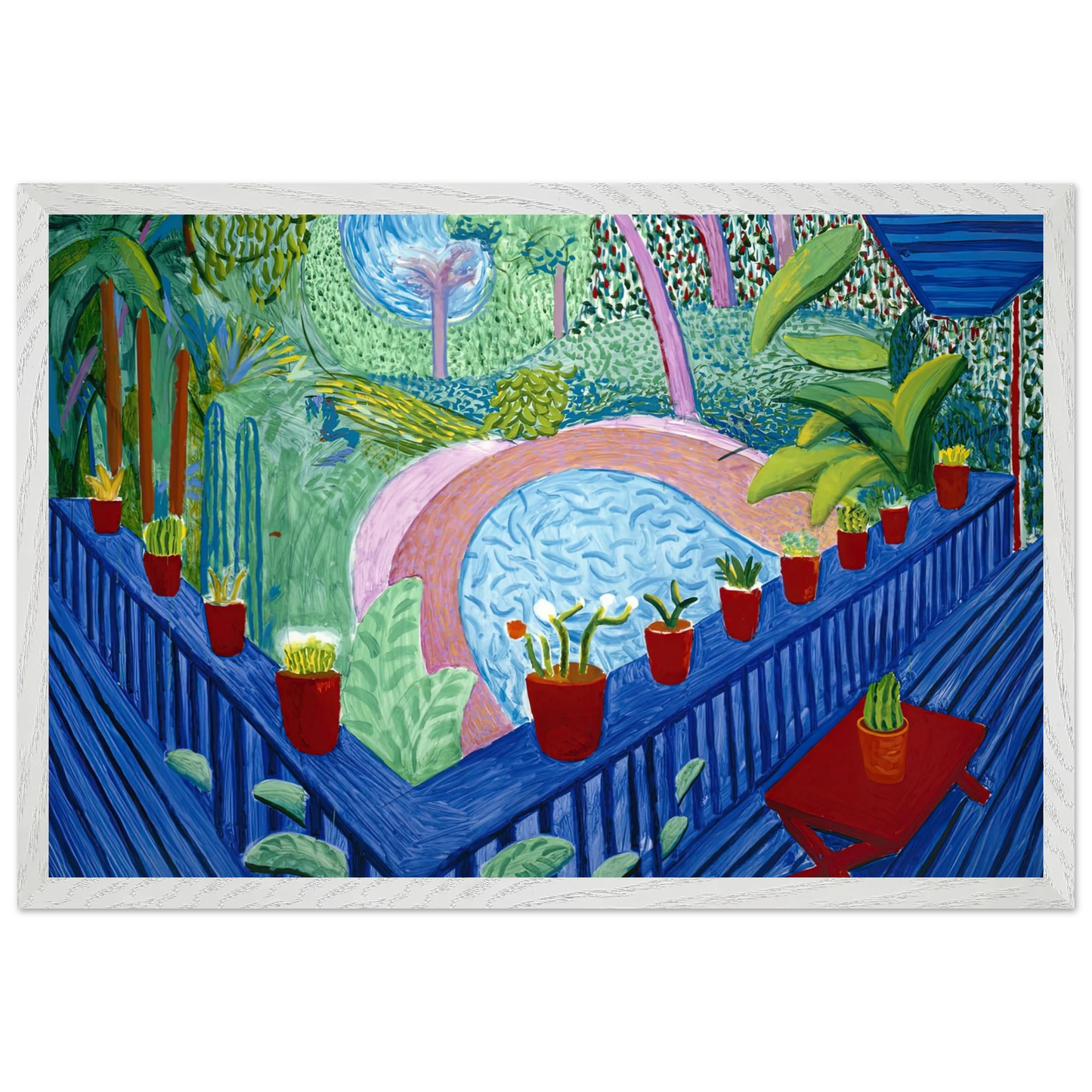 David Hockney - David Hockney Wall art - 50x70 cm / 20x28 inches - Premium Wooden Framed Poster With Fine Art Paper-canvas - Wood frame