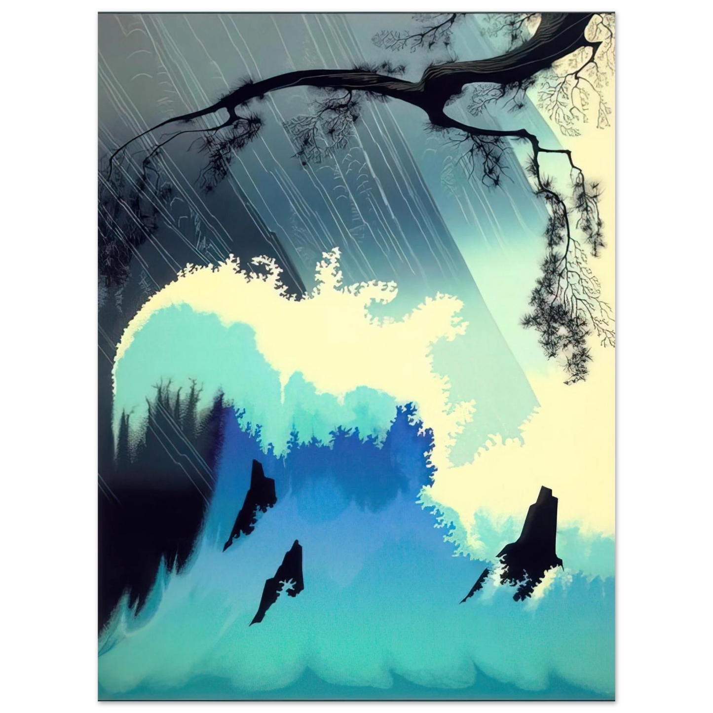 Eyvind Earle - Ocean Splash  75x100 cm / 30x40inches Fine Art Poster