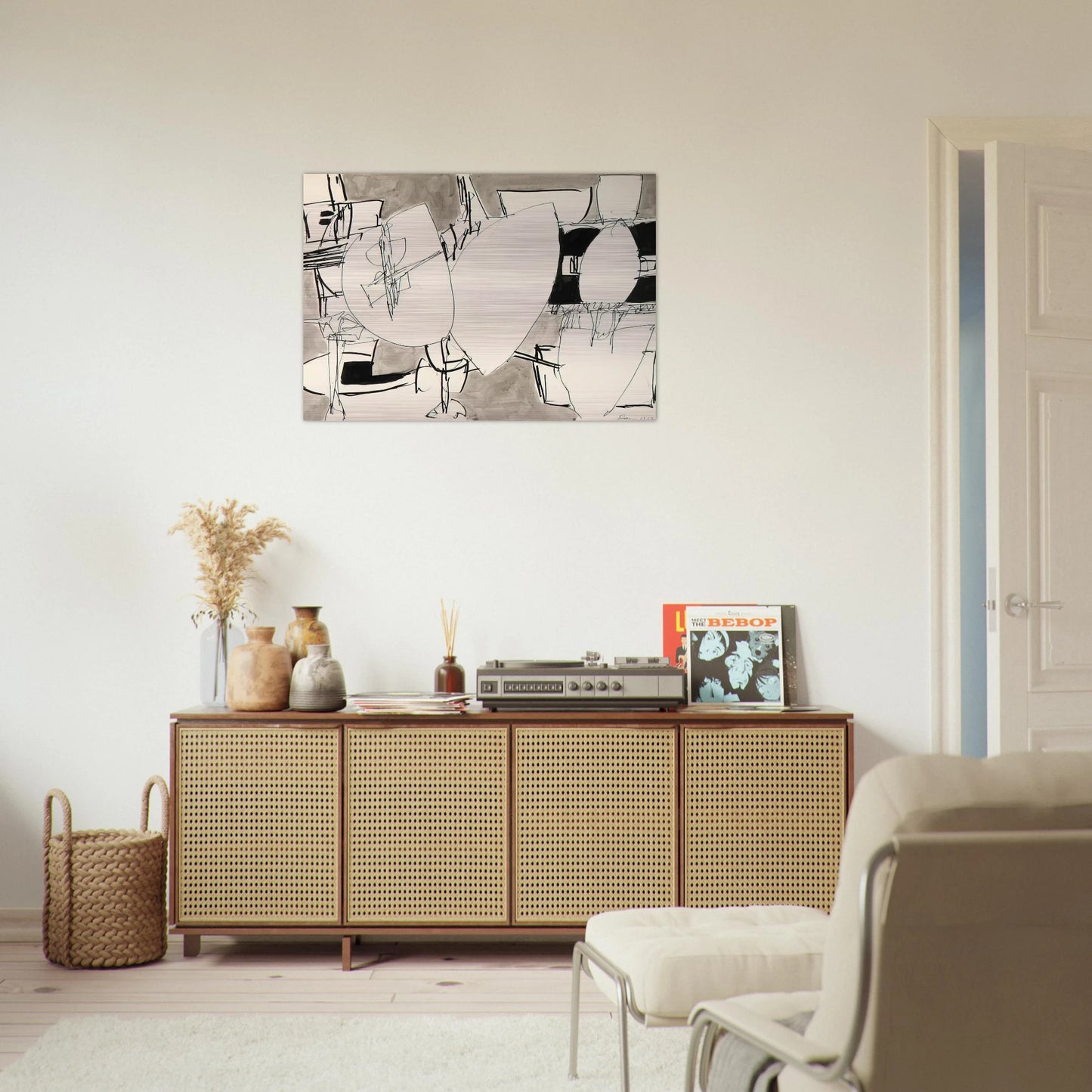 Inner Space - 1952 - Gene Davis Brushed Aluminum Print - 70x100 cm / 28x40 inches | Gene Davis Aluminum Print | Gene Davis Prints