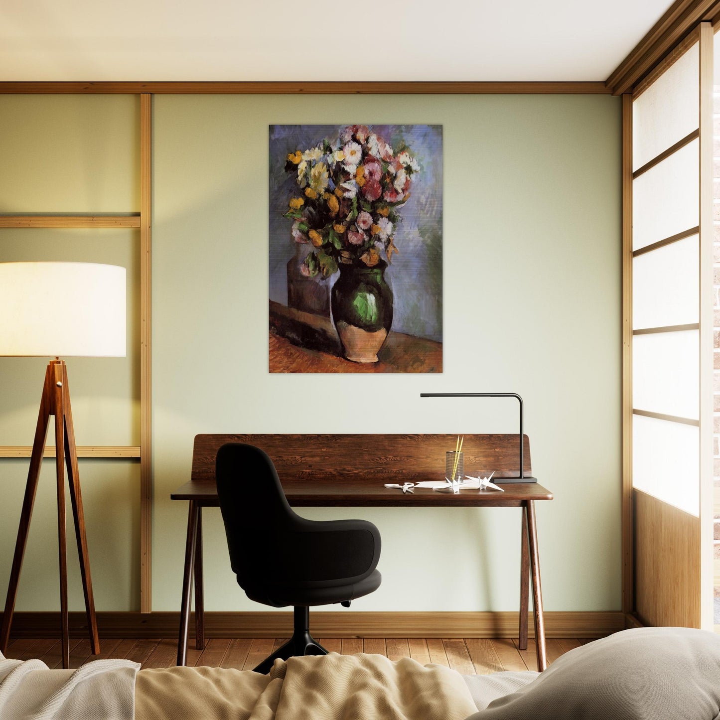 Flowers in an Olive Jar - Paul Cézanne Brushed Aluminum Print - 70x100 cm / 28x40 inches | Paul Cézanne Aluminum Print | Paul Cézanne Prints