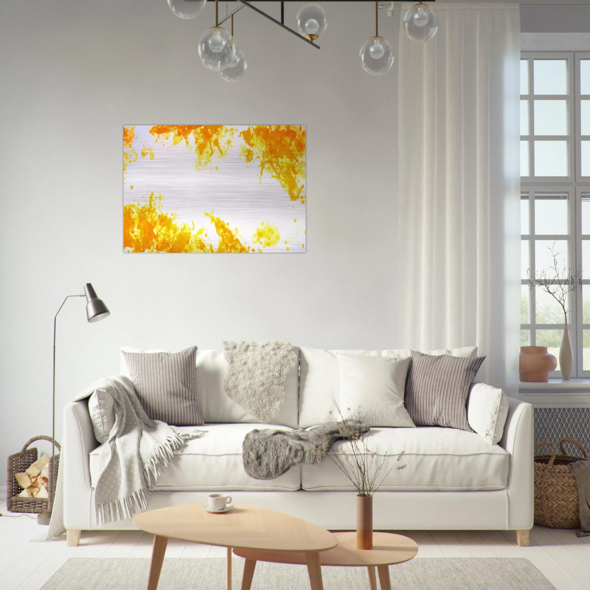 Spleen  Yellow  - Sam Francis Brushed Aluminum Print - 70x100 cm / 28x40 inches | Sam Francis Aluminum Print | Sam Francis Prints