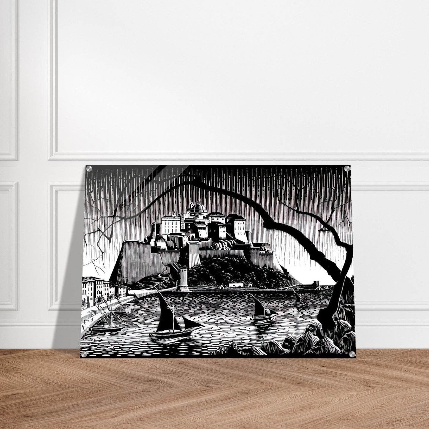 CITADEL OF CALVI CORSICA - MC Escher Acrylic Print - 70x100 cm / 28x40″ inches | MC Escher Wall Art | MC Escher Prints