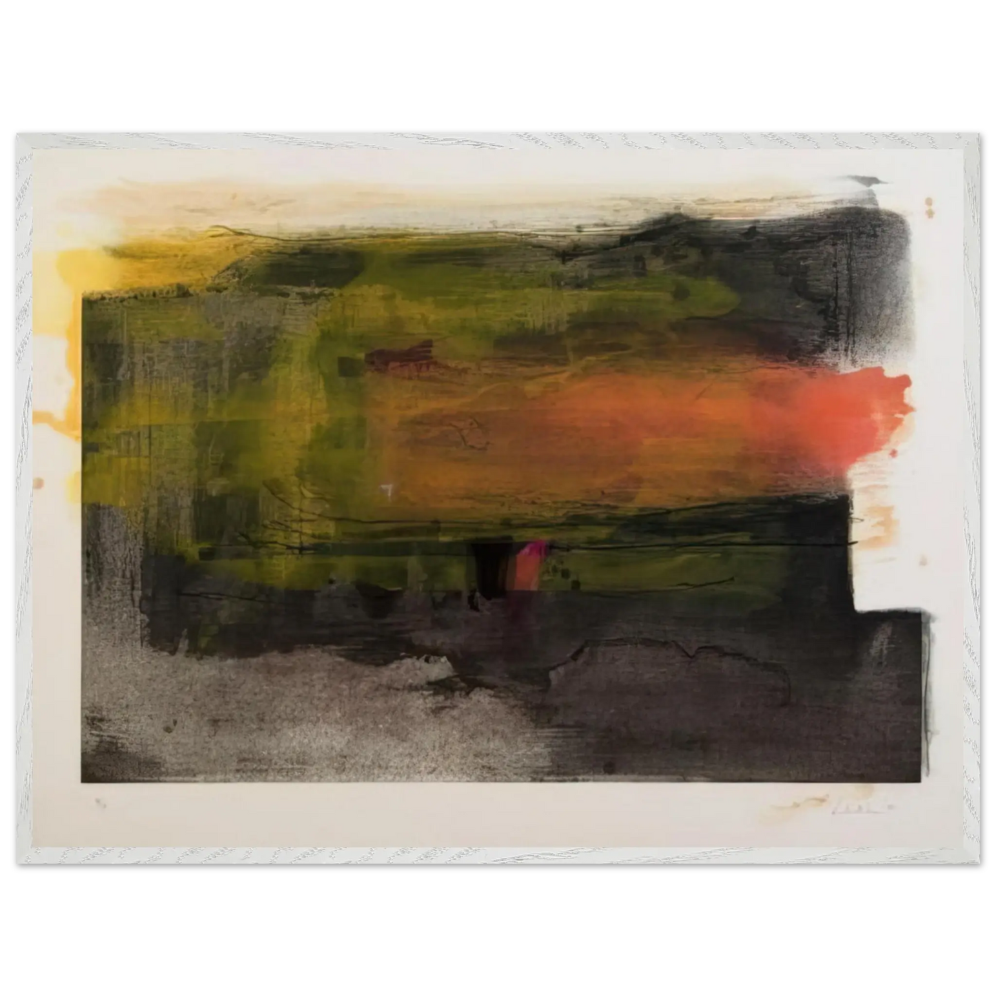 Helen Frankenthaler - Deep Sun - 1983 Wall art - A3 (29.7 x 42  cm) - Premium Wooden Framed Poster With Fine Art Paper - Wood frame