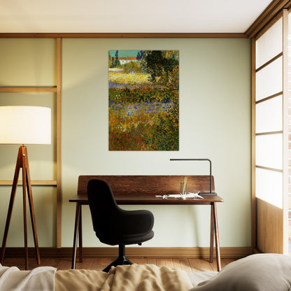 Flowering Garden - Vincent van Gogh Brushed Aluminum Print - 70x100 cm / 28x40 inches | Vincent van Gogh Aluminum Print | Vincent van Gogh Prints