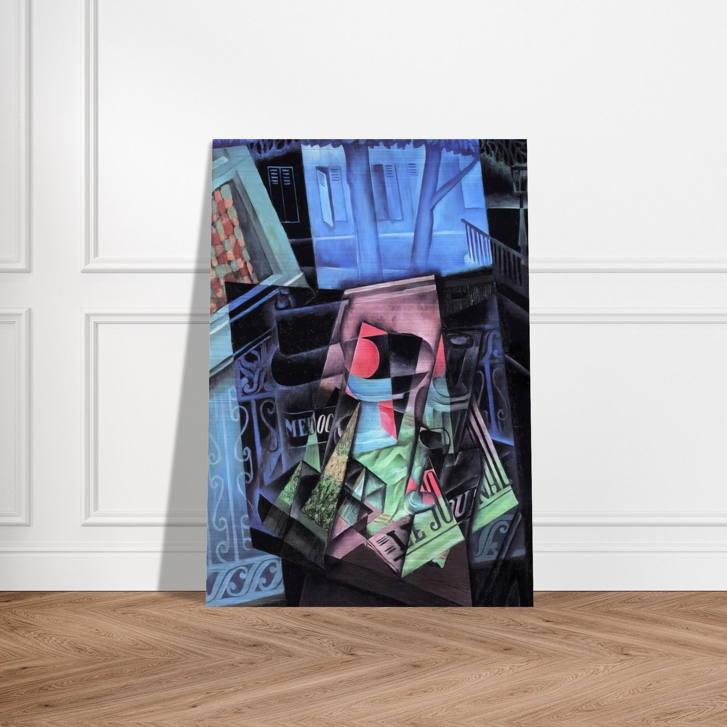 STILL LIFE BEFORE AN OPEN WINDOW PLACE RAVIGNAN 1915 - Juan Gris Brushed Aluminum Print - 70x100 cm / 28x40 inches | Juan Gris Aluminum Print | Juan Gris Prints