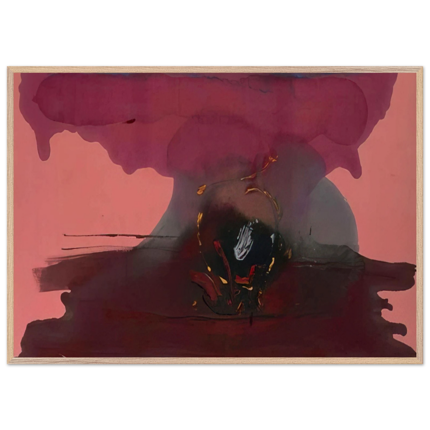 Helen Frankenthaler - Harbinger - 1986 Wall art - 60x90 cm / 24x36 inches - Premium Wooden Framed Poster With Fine Art Paper-canvas - Wood frame