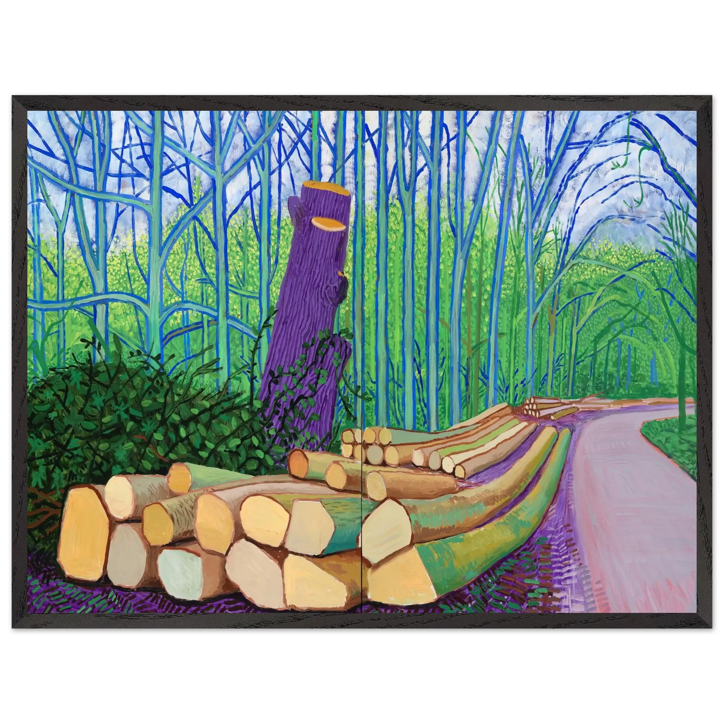David Hockney - David Hockney Wall art - 21x29.7 cm / 8x12" - Premium Wooden Framed Poster With Fine Art Paper - Black frame