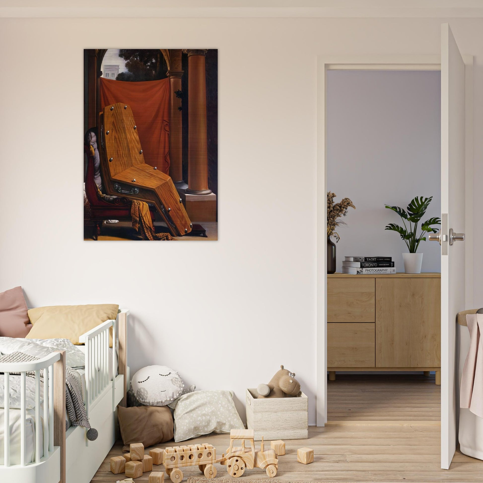 PERSPECTIVE MADAME R%C3%A9CAMIER DE DAVID 1950 - Rene Magritte Brushed Aluminum Print - 70x100 cm / 28x40 inches | Rene Magritte Aluminum Print | Rene Magritte Prints