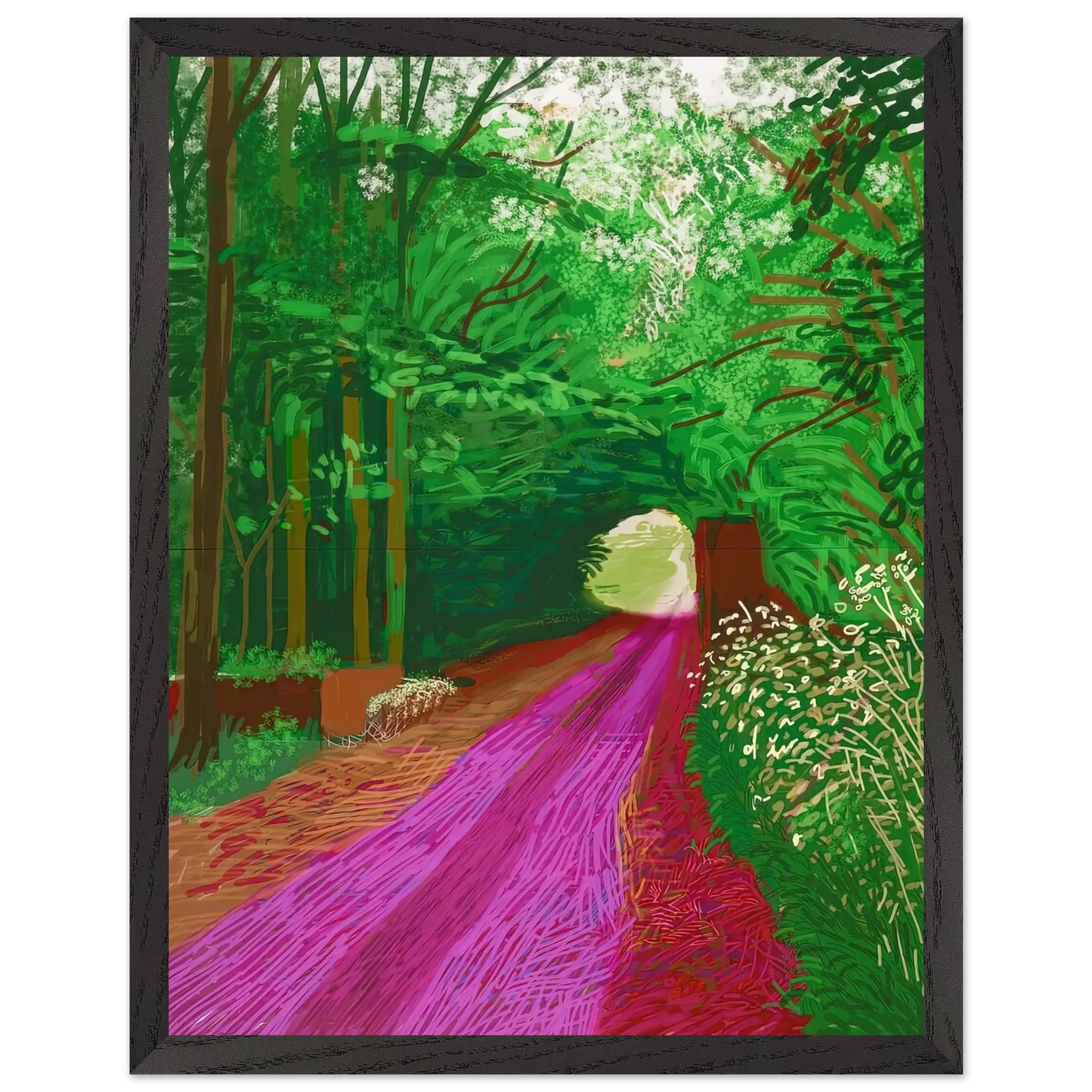 David Hockney - David Hockney Wall art - 60x80 cm / 24x32 inches - Premium Wooden Framed Poster With Fine Art Paper - White frame