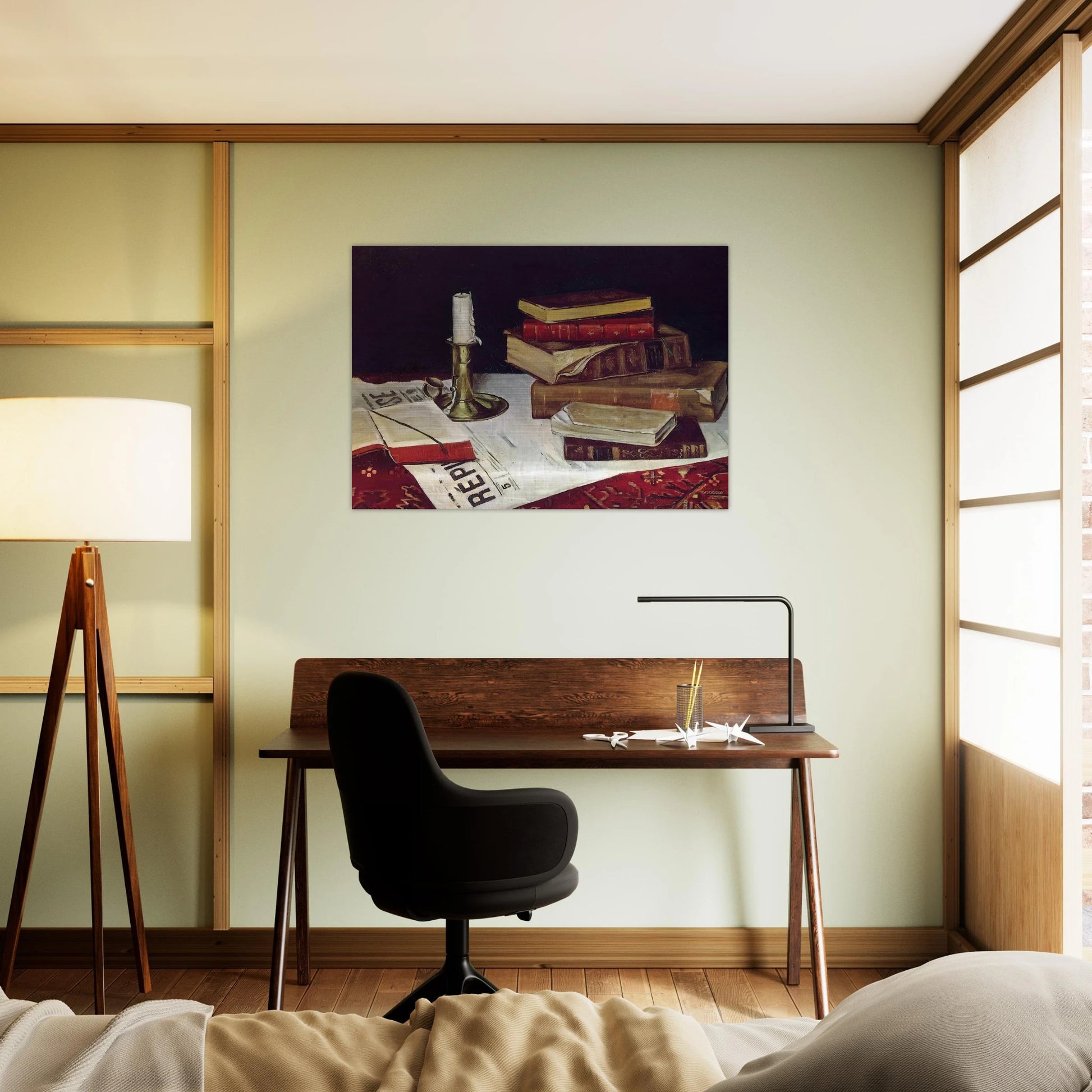 STILL LIFE WITH BOOKS AND CANDLE 1890 - Henri Matisse Brushed Aluminum Print - 70x100 cm / 28x40 inches | Henri Matisse Aluminum Print | Henri Matisse Prints
