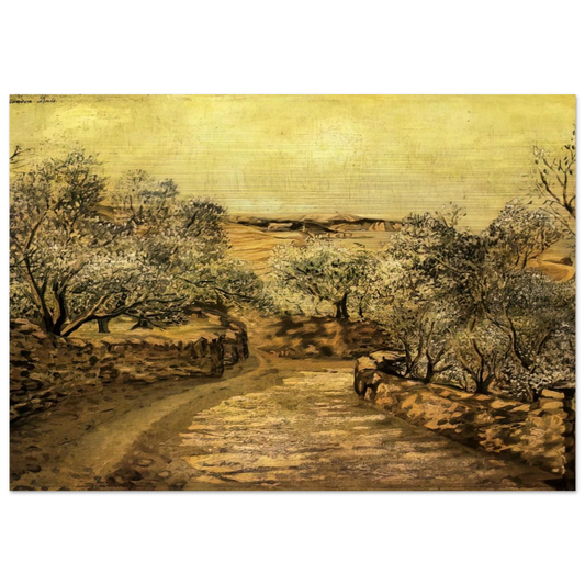 THE LANE TO PORT LLIGAT WITH VIEW OF CAP CREUS - Salvador Dali Brushed Aluminum Print - 70x100 cm / 28x40 inches | Salvador Dali Aluminum Print | Salvador Dali Prints
