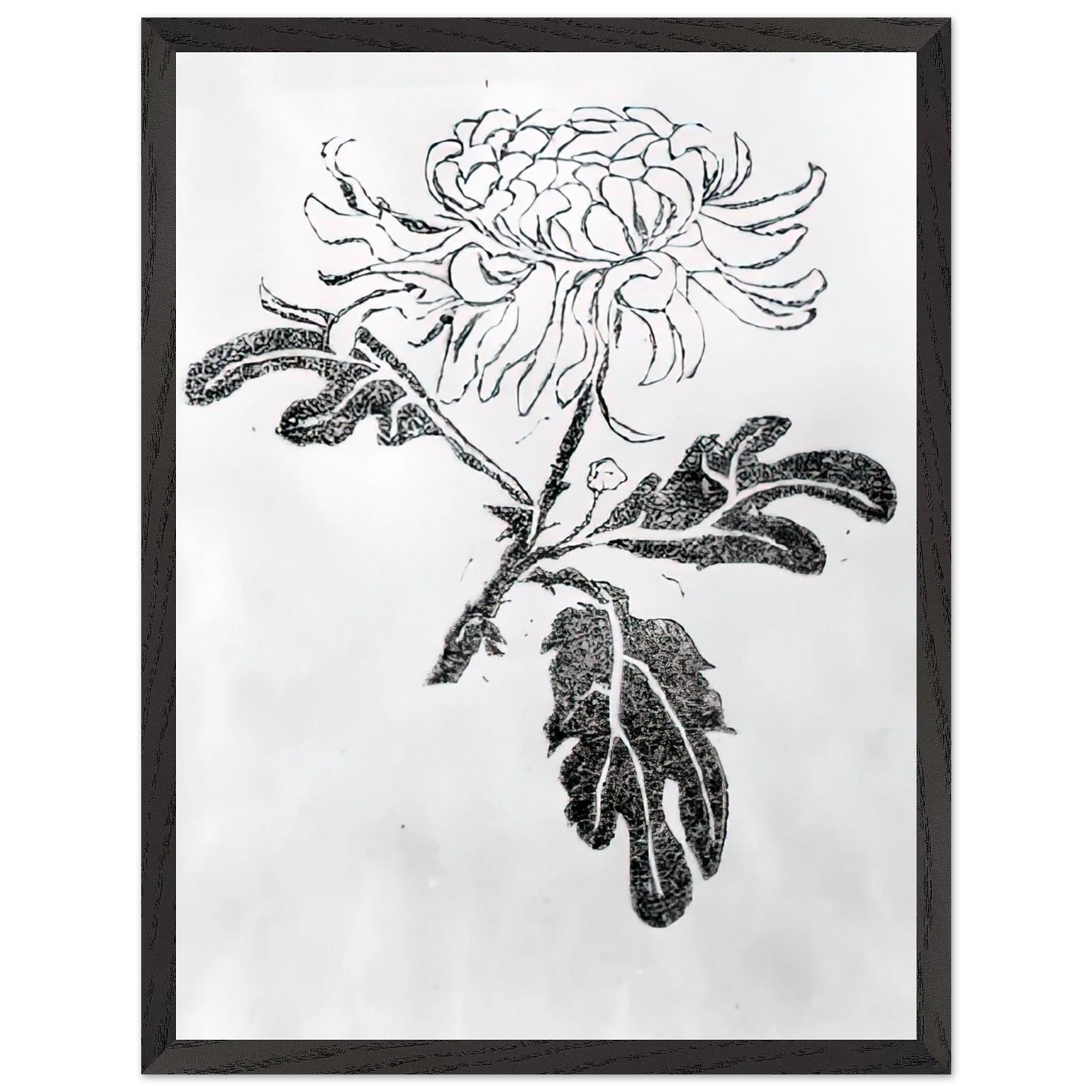 MC Escher - CHRYSANTHEMUM Wall Art - 60x80 cm / 24x32 inches - Premium Wooden Framed Poster With Fine Art Paper - White frame