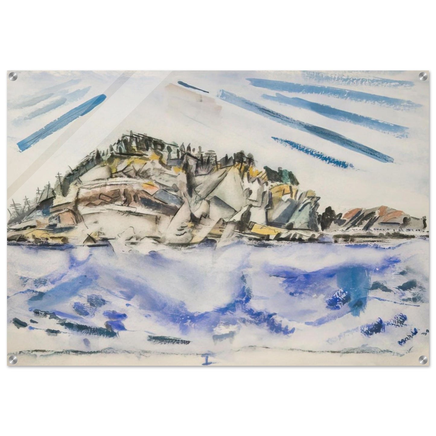 Island Ship’s Stern - 1934 - John Marin Acrylic Print - 70x100 cm / 28x40″ inches | John Marin Wall Art | John Marin Prints