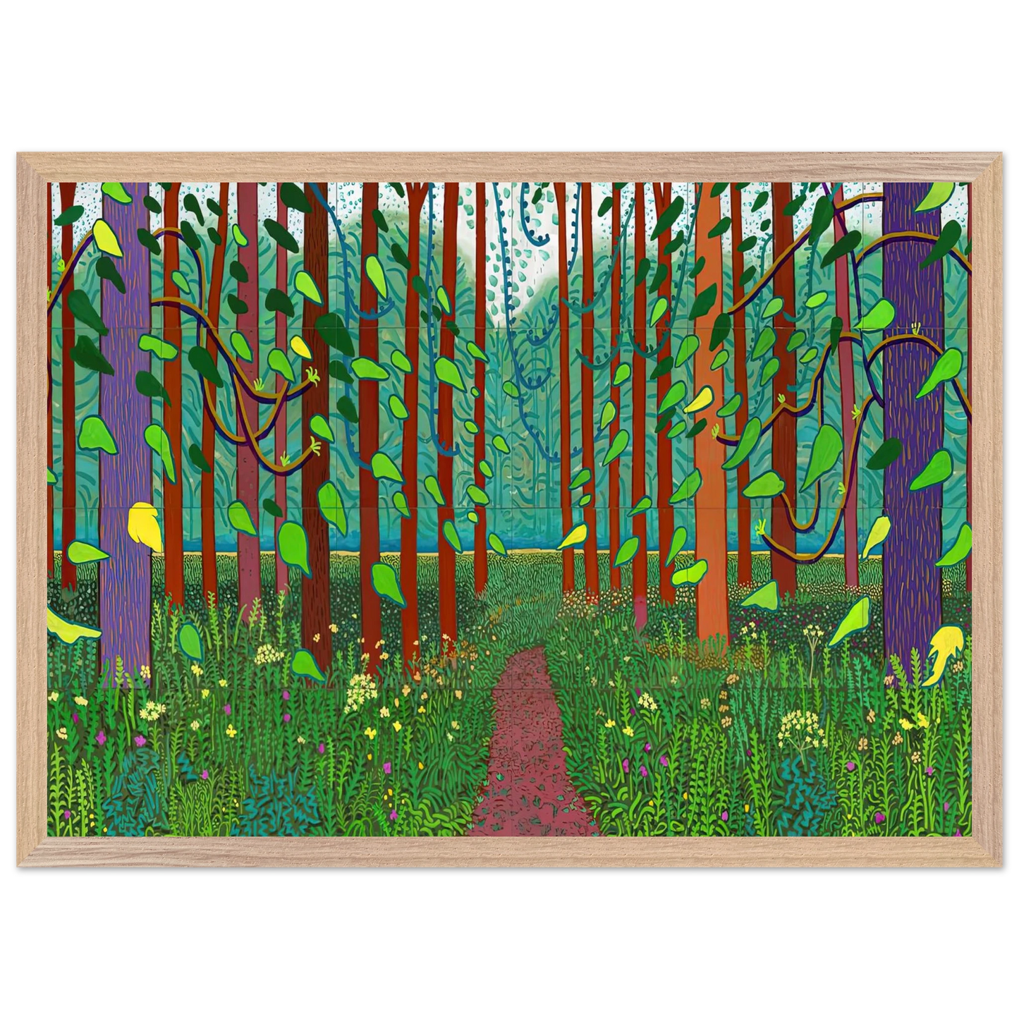 David Hockney - David Hockney Wall art - 60x80 cm / 24x32 inches - Premium Wooden Framed Poster With Fine Art Paper-canvas - Black frame